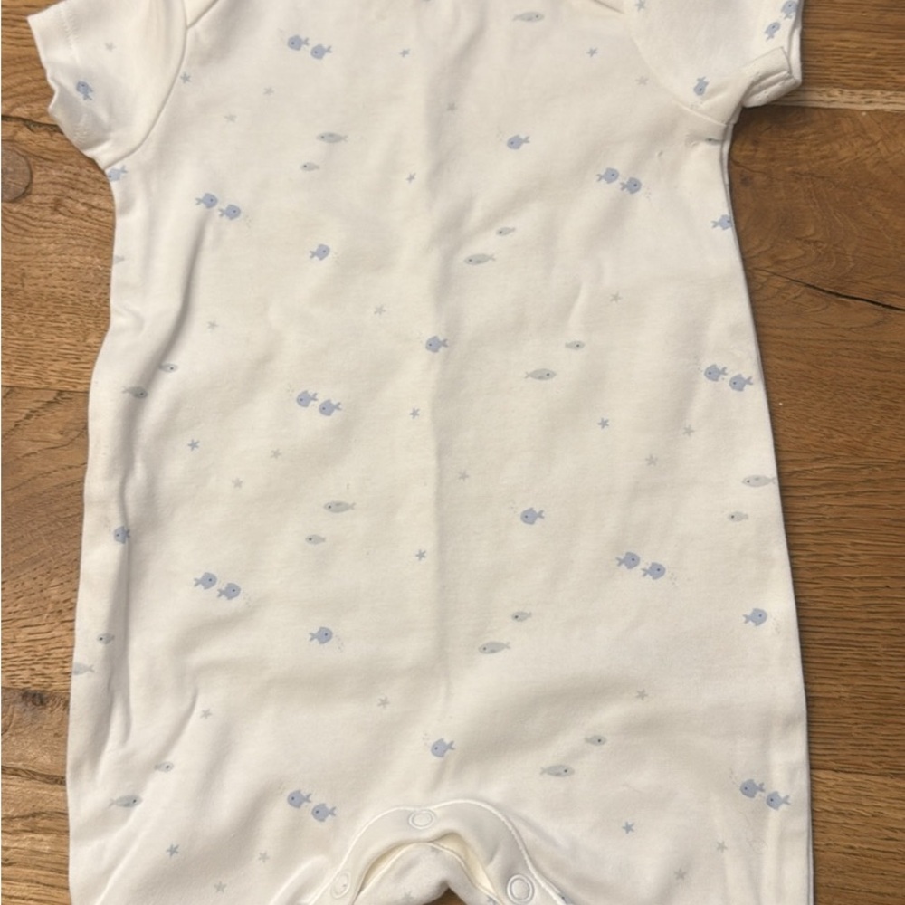 Cream Bodysuit with Blue Accents